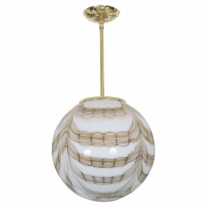Spherical ceiling fixture with amber and white shade
